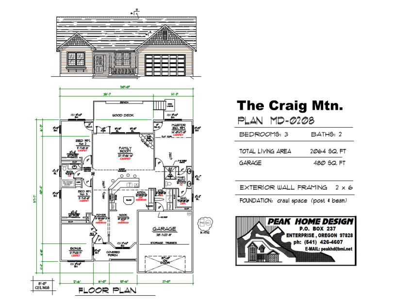 THE CRAIG MTN OREGON HOUSE DESIGN MD0208